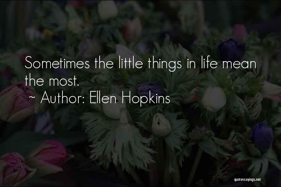 Sometimes Little Things Life Quotes By Ellen Hopkins