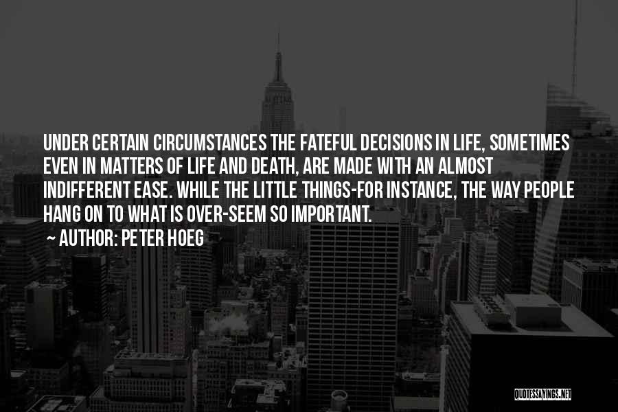 Sometimes Little Things Life Quotes By Peter Hoeg