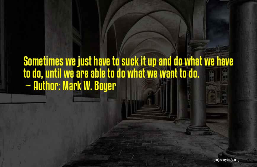 Sometimes What We Want Quotes By Mark W. Boyer