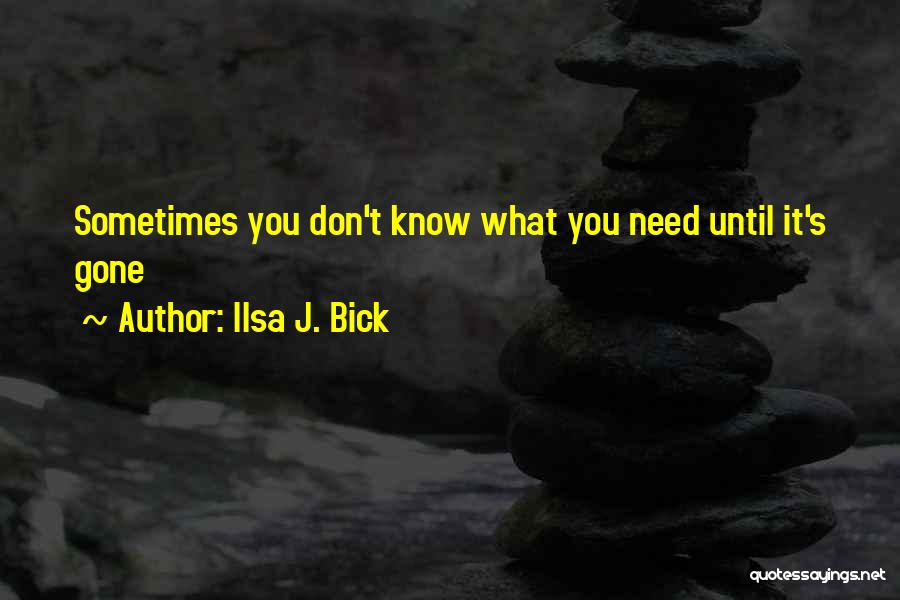 Sometimes What You Need Quotes By Ilsa J. Bick