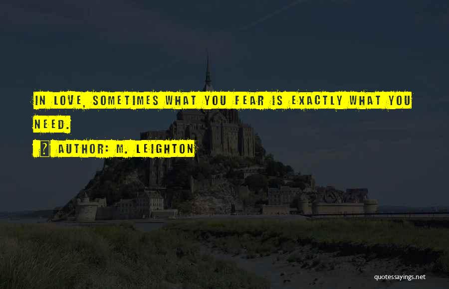 Sometimes What You Need Quotes By M. Leighton