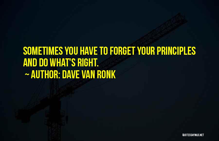 Sometimes You Have To Do What's Right Quotes By Dave Van Ronk