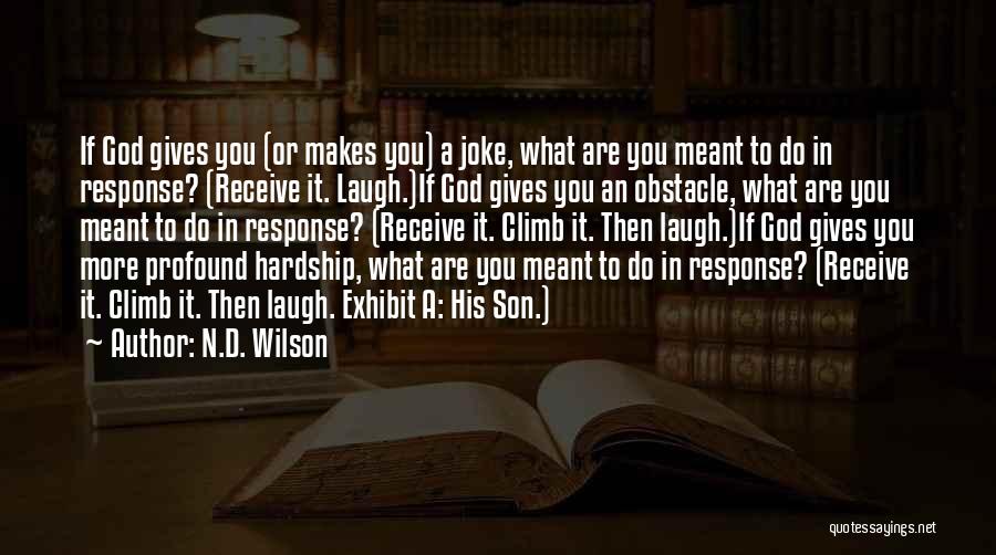 Sometimes You Have To Laugh At Yourself Quotes By N.D. Wilson