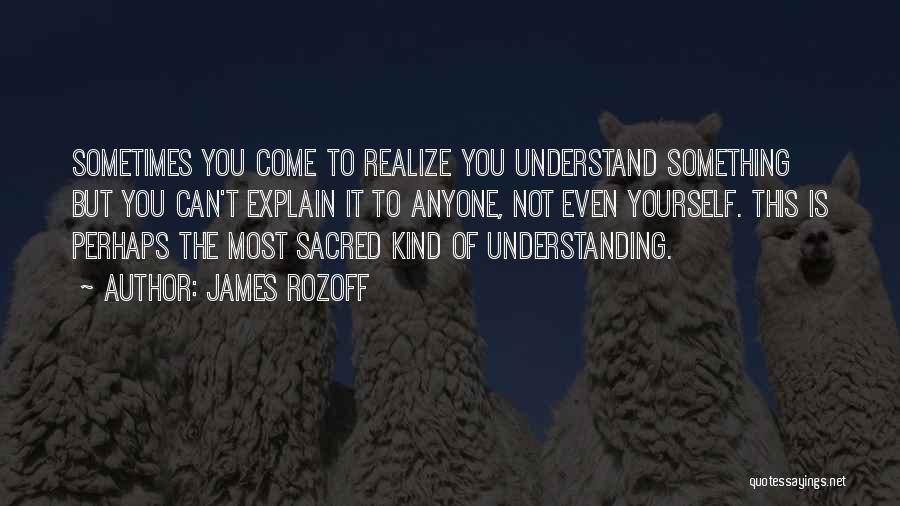 Sometimes You Realize Quotes By James Rozoff