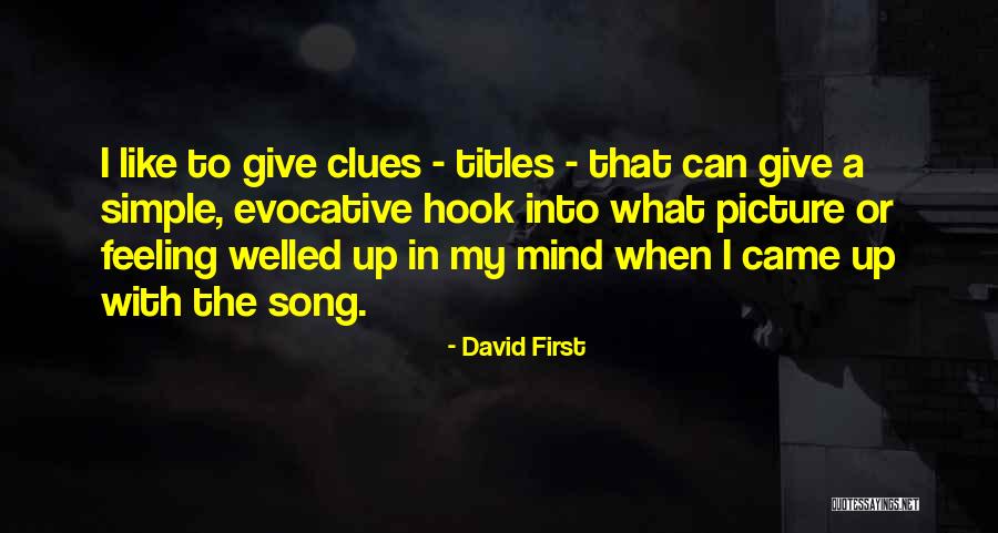 Song Titles In Quotes By David First