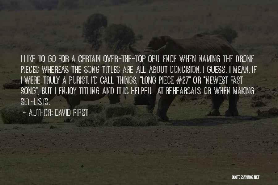 Song Titles Quotes By David First