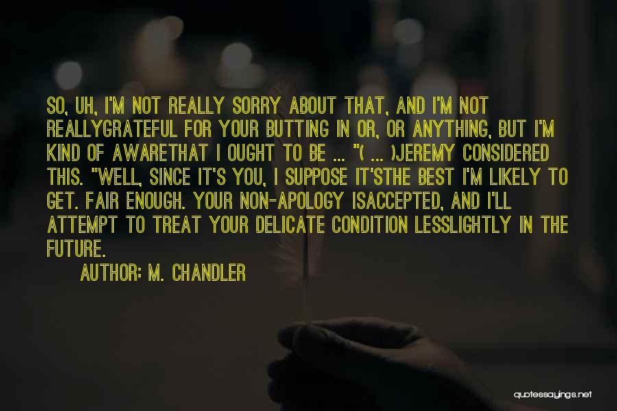 Sorry Accepted Quotes By M. Chandler