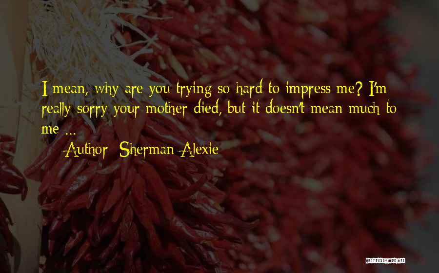 Sorry Doesn't Mean Quotes By Sherman Alexie