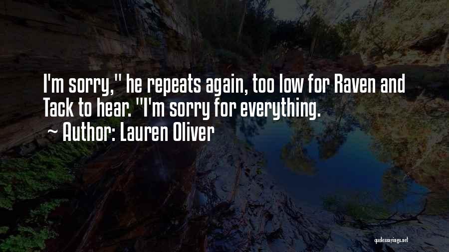 Sorry For Everything Quotes By Lauren Oliver