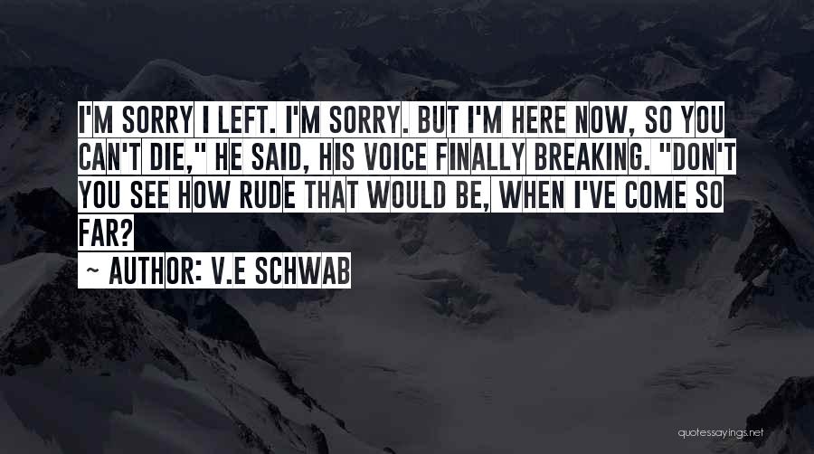 Sorry I Can't Come Quotes By V.E Schwab