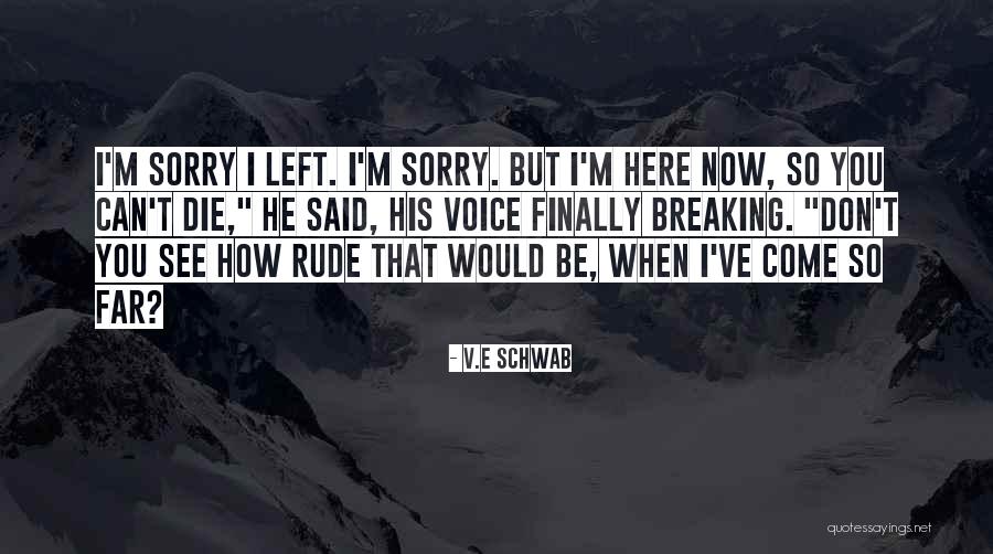 Sorry I Can't Come Quotes By V.E Schwab Sorry I Can't Come Quotes By V.E Schwab