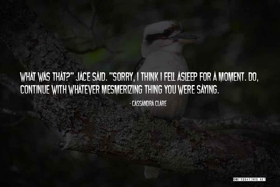 Sorry I Fell For You Quotes By Cassandra Clare