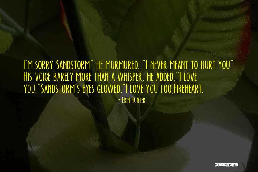Sorry I Hurt You Love Quotes By Erin Hunter Sorry I Hurt You Love Quotes By Erin Hunter