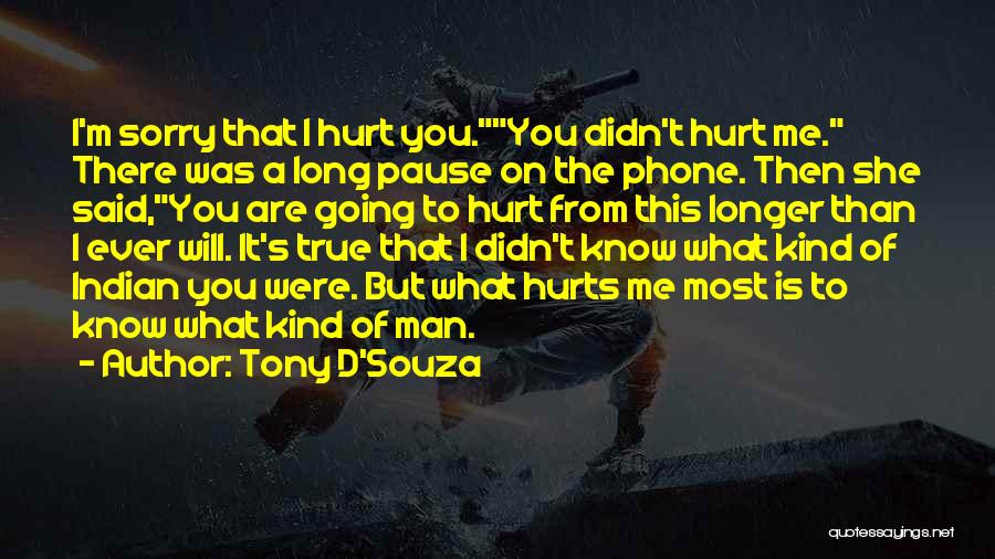 Sorry I Hurt You Love Quotes By Tony D'Souza