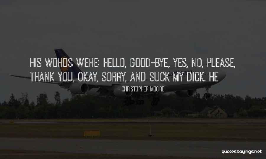Sorry Please Thank You Quotes By Christopher Moore