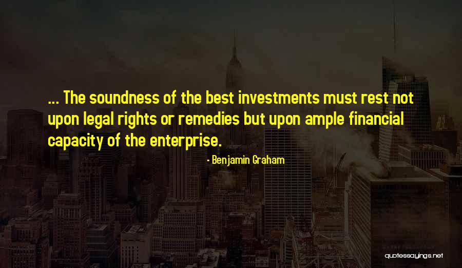 Soundness Quotes By Benjamin Graham Soundness Quotes By Benjamin Graham