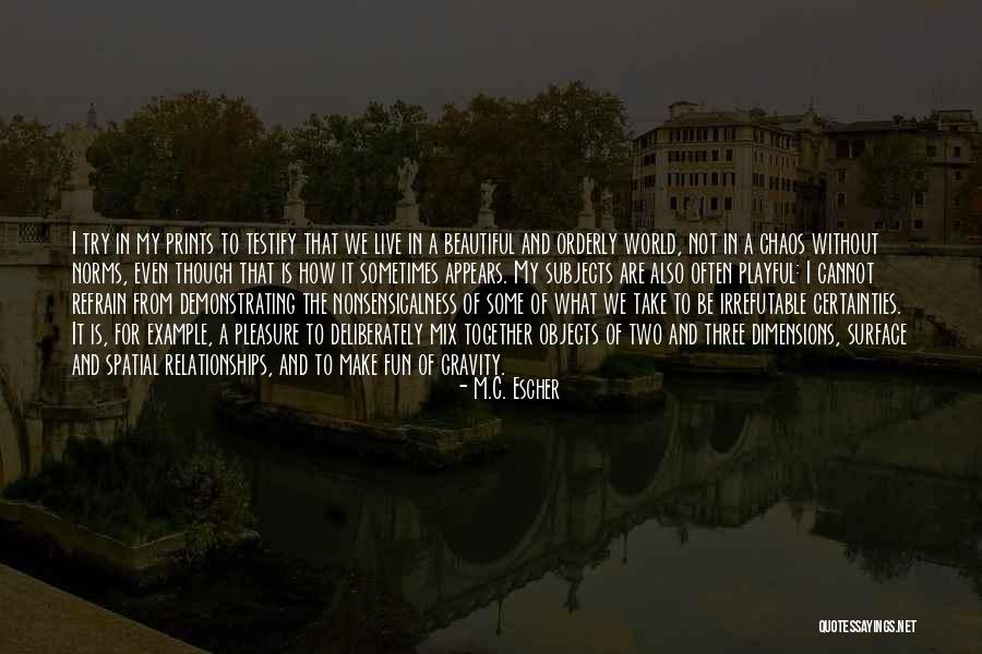 Spatial Quotes By M.C. Escher Spatial Quotes By M.C. Escher