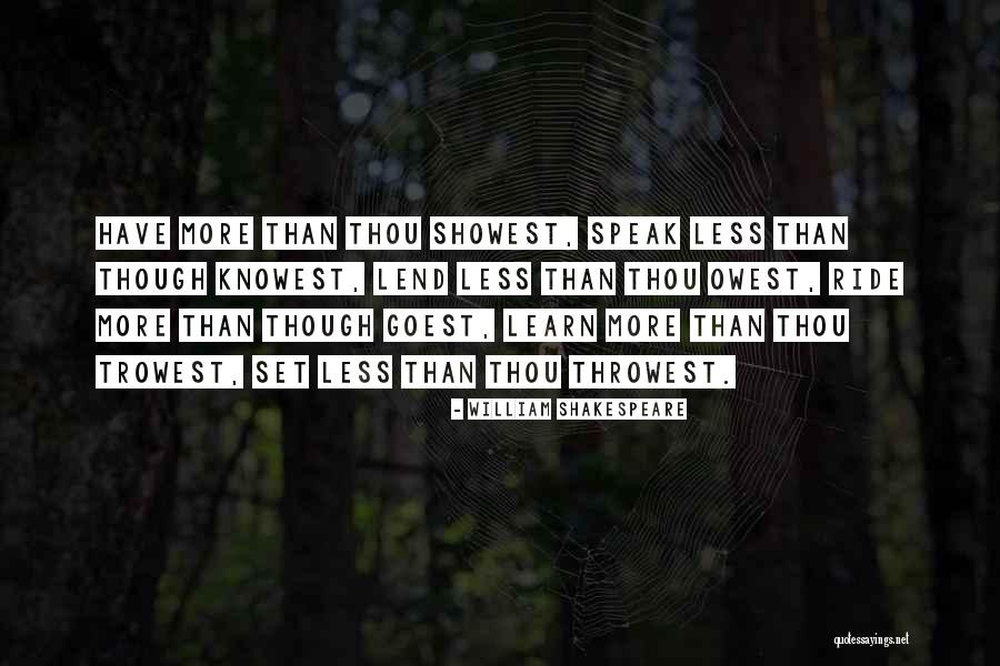 Speak Less Quotes By William Shakespeare Speak Less Quotes By William Shakespeare