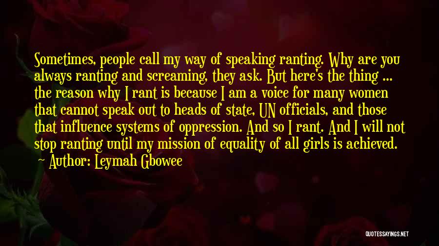 Speak My Peace Quotes By Leymah Gbowee