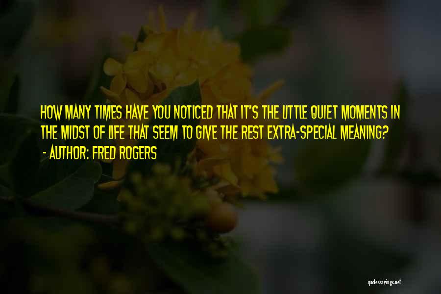 Special Moments In Life Quotes By Fred Rogers