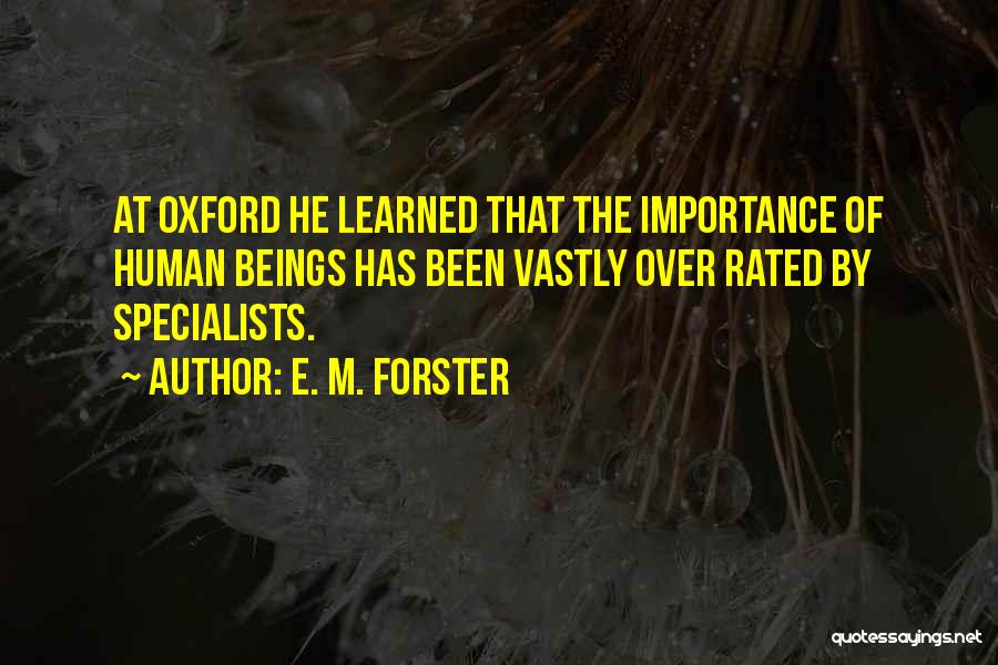 Specialists Quotes By E. M. Forster