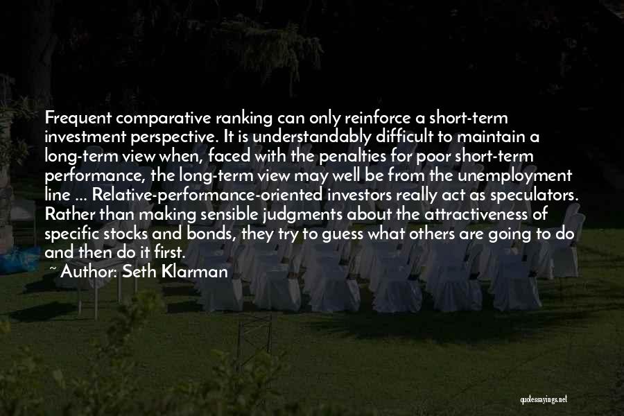 Specific Performance Quotes By Seth Klarman