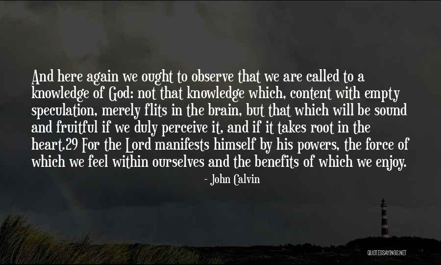 Speculation Quotes By John Calvin