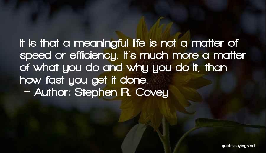Speed And Efficiency Quotes By Stephen R. Covey