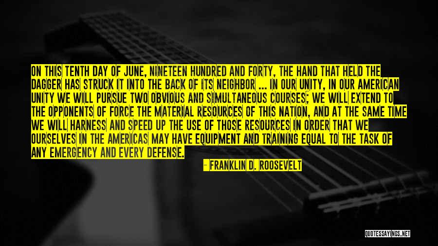 Speed Training Quotes By Franklin D. Roosevelt