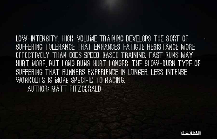 Speed Training Quotes By Matt Fitzgerald