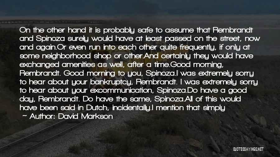Spinoza Quotes By David Markson