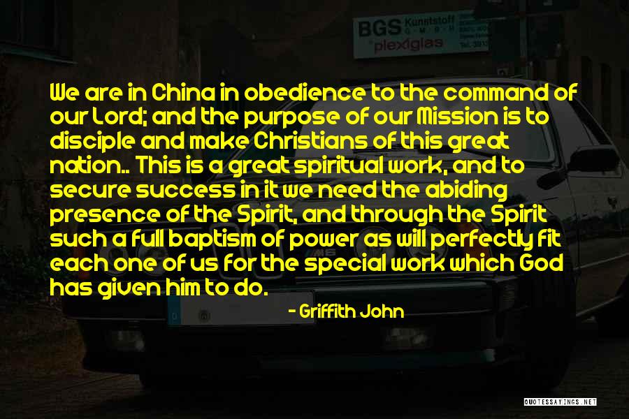 Spiritual Success Quotes By Griffith John Spiritual Success Quotes By Griffith John