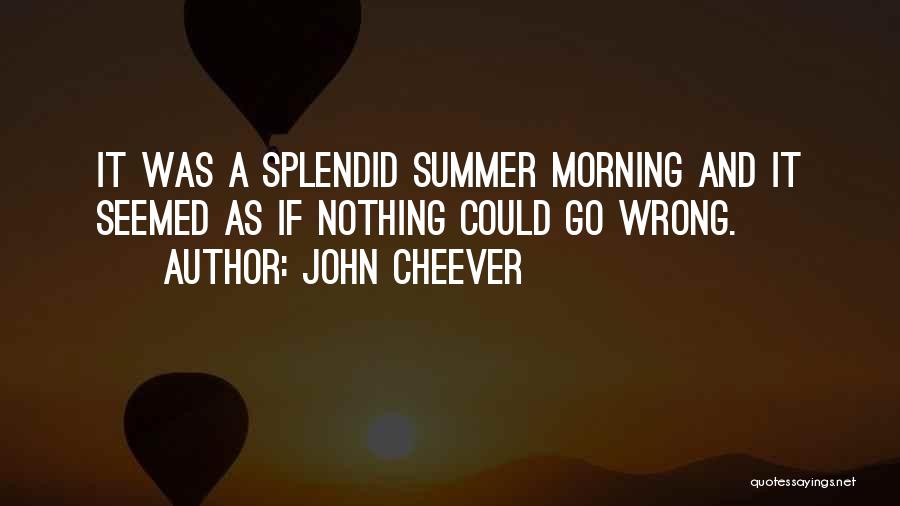 Splendid Morning Quotes By John Cheever