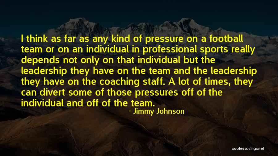 Sports Leadership Quotes By Jimmy Johnson Sports Leadership Quotes By Jimmy Johnson