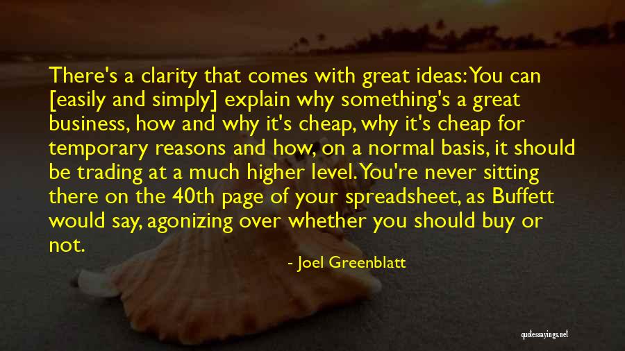 Spreadsheet Quotes By Joel Greenblatt