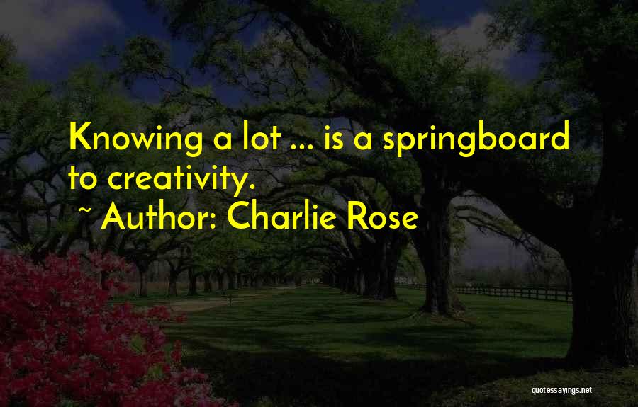 Springboard Quotes By Charlie Rose