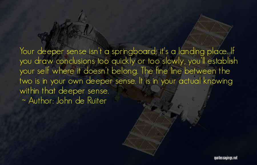 Springboard Quotes By John De Ruiter