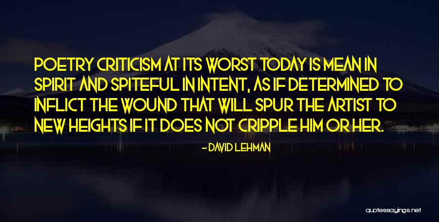 Spur Quotes By David Lehman Spur Quotes By David Lehman