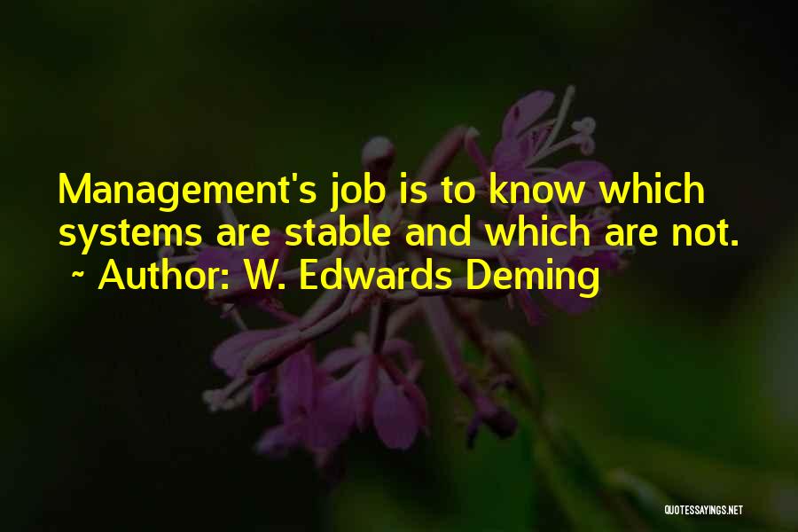 Stable Job Quotes By W. Edwards Deming