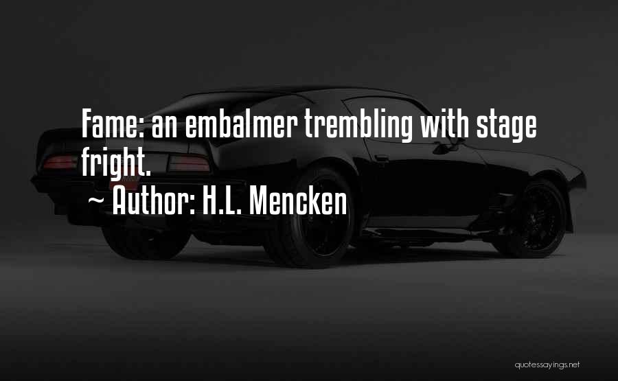 Stage Fright Quotes By H.L. Mencken