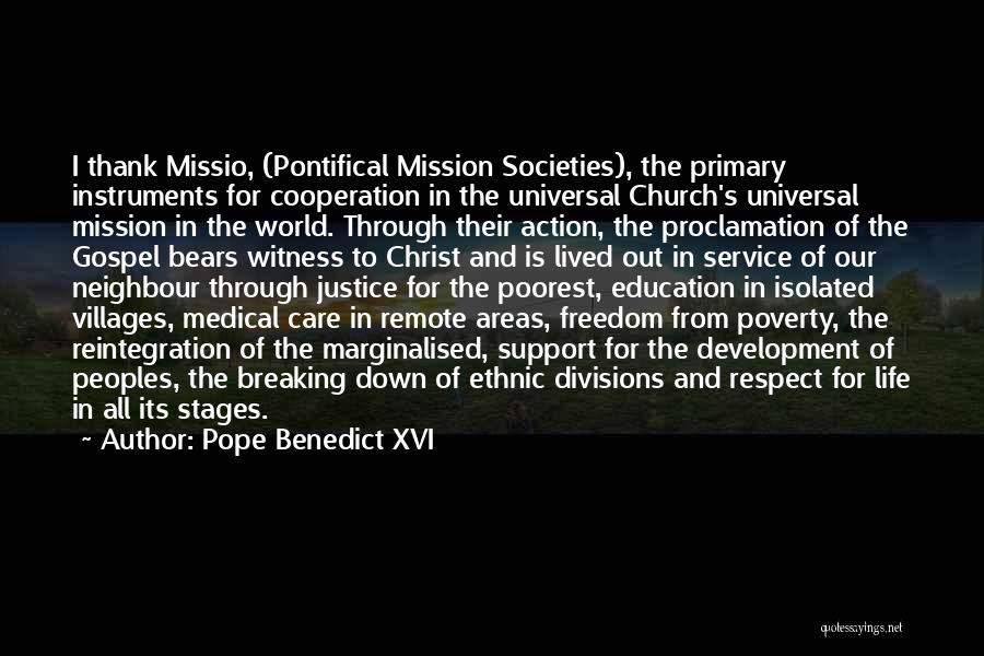 Stages Of Development Quotes By Pope Benedict XVI