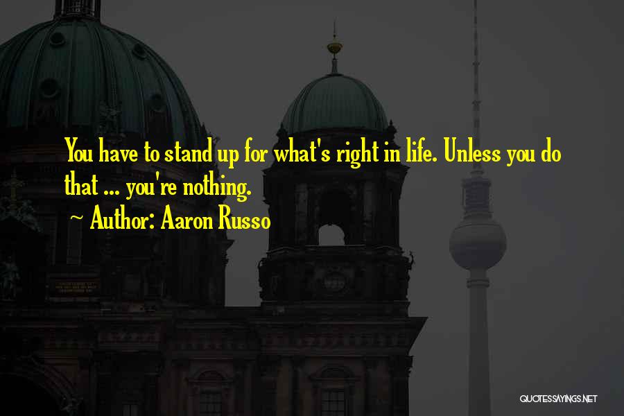 Stand For Life Quotes By Aaron Russo