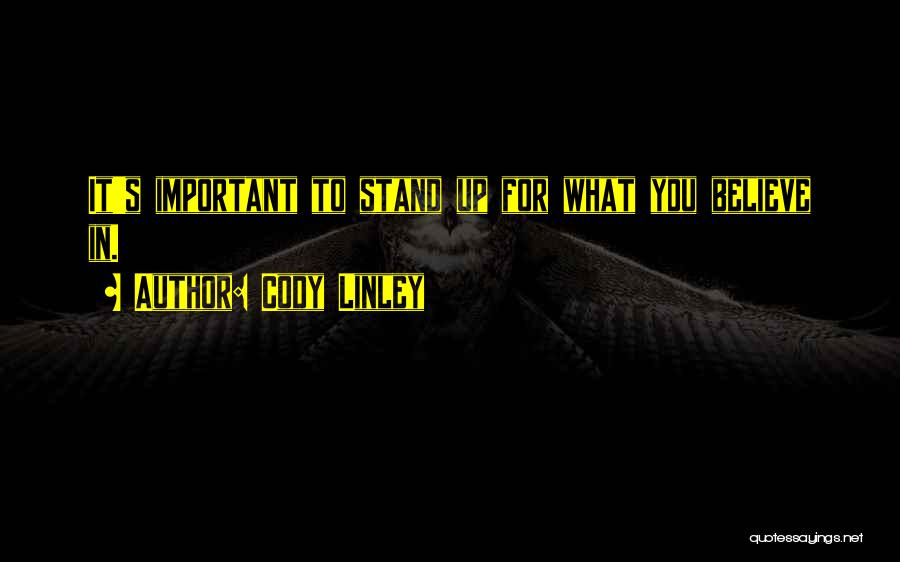 Stand Up For What You Believe In Quotes By Cody Linley