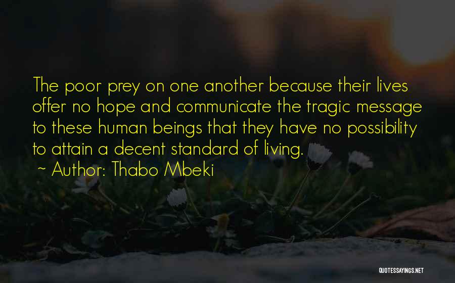 Standard Of Living Quotes By Thabo Mbeki