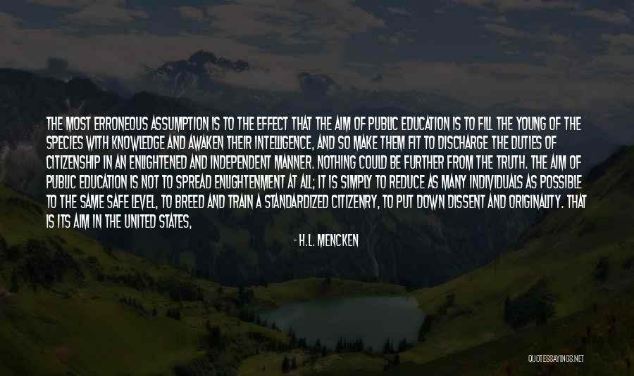 Standardized Education Quotes By H.L. Mencken