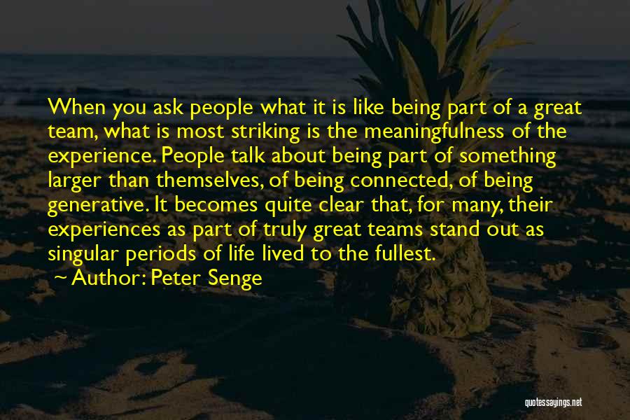 Standing For Something Quotes By Peter Senge