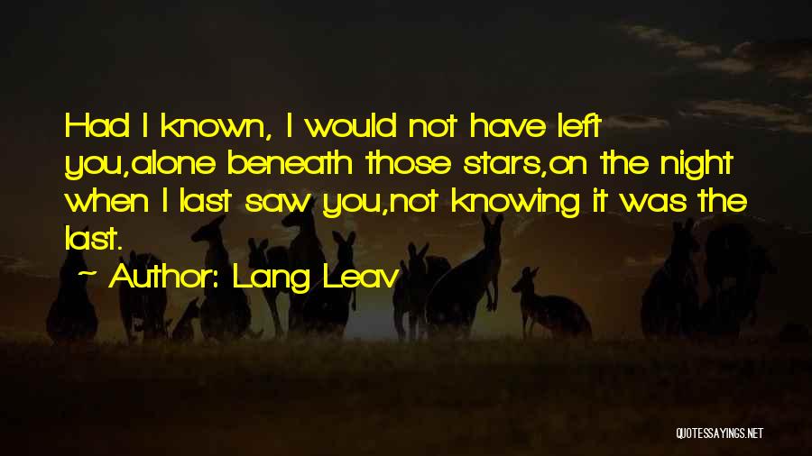 Stars Night Love Quotes By Lang Leav