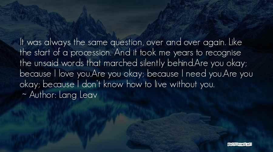 Start Over Love Quotes By Lang Leav