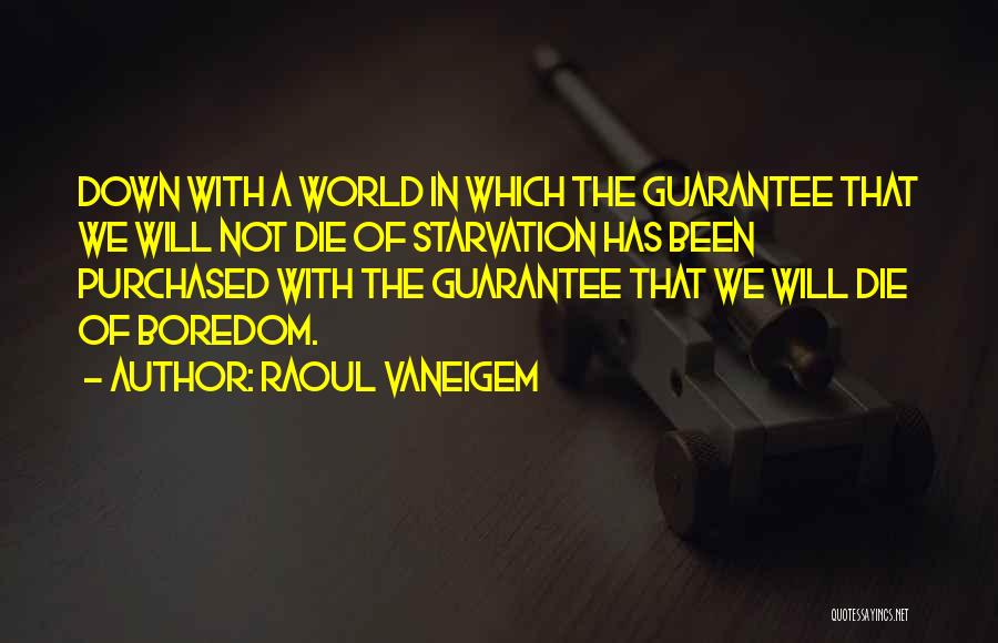 Starvation Quotes By Raoul Vaneigem