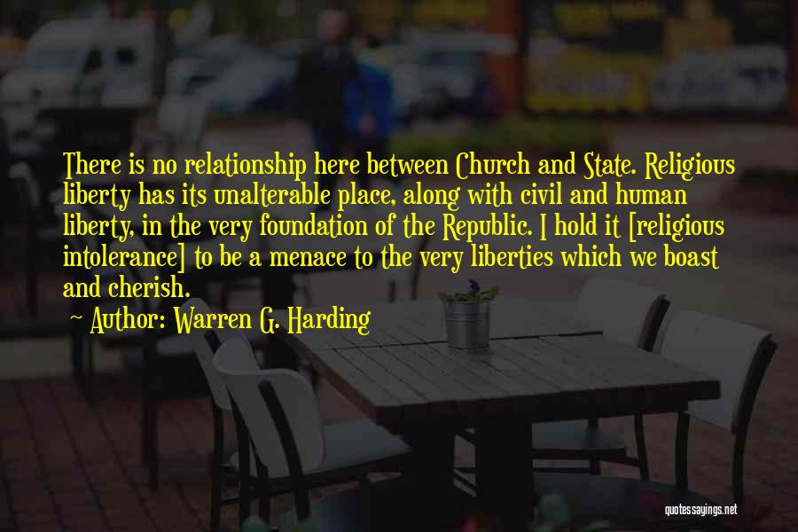 State And Church Quotes By Warren G. Harding